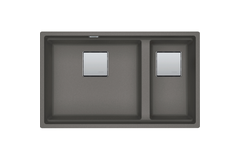 Kubus 2.0 - Onderbouwspoelunit / 760 x 460  mm/ 1+1/2 bak / Steengrijs