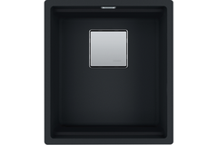 KUBUS 2.0 PRO - Onderbouwspoelbak / 1 bak / 370 x 420 x 200 mm / Manuele lediging / Zwart mat + Set 3 accessoires