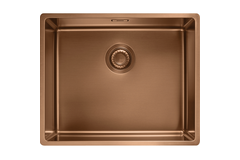 Mythos Masterpiece - Vlakbouw-/onderbouwspoelbak / 540 x 450 mm / Automatische ledeging / Koperkleurig