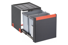 Cube - Séparateur de déchets / Ouverture latérale / 400 mm / 2 x 14 l / Raccord porte-récipient