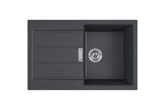 Sirius S2D - Evier à encastrer / 780 x 510 mm / 1 bassin / Noir / Réversible