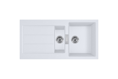 Sirius 2.0 - Inbouwspoeltafel / 1000 x 510 mm / 1 bak / Wit / Omkeerbaar