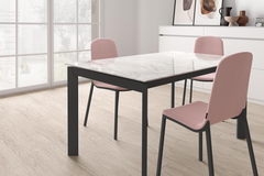 Table ext. poker 120x80 anthra-céramique basalte 