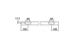 Runway schuifdeurset staal zwart 80kg l.2300mm voor deurbladbreedte 1010-1120mm