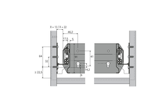 Ladegeleiders Quadro Duplex 60 (set), Silent System compatibel, Push to open compatibel, maat X  = 13mm, 372 mm, links en rechts