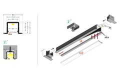 Led profiel Smart-In10 ac2 Z 3000 zwart geanodis.