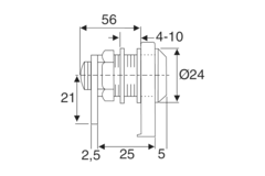 Glasdeurslot 4-10mm met sluitplaat