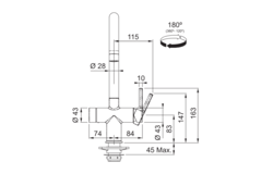 Maris Water Hub - Système 3 en 1 à bec orientable / Levier sur le côté / Anthracite / Bouilloire 4 litres