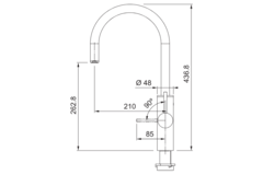 Mythos Water Hub 6 en 1 - Mitigeur à bec orientable / Levier sur le côté / Noir mat