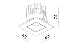 Led trend Square blanc mat 2700K 9W 230V 