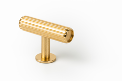 Bouton T RILLE L55 aluminium brossé laiton