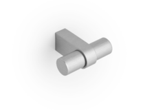 Bouton T NOBB L52 aluminium look inox