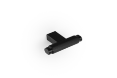 T-knop BROOKLYN L55 aluminium geborsteld zwart