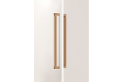 Poignée de porte dubbel BROOKLYN BIG BA448 L466 aluminium brossé laiton cava