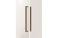 Deurgreep dubbel BROOKLYN BIG BA448 L466 aluminium geborsteld brons