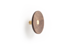 Porte-manteaux ZOOT Ø120 bois / aluminium brossé foncé laiton / noyer