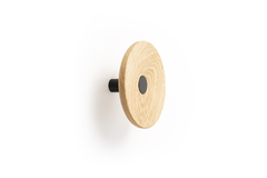 Porte-manteaux ZOOT Ø120 bois / aluminium mat noir / chêne