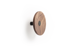 Porte-manteaux ZOOT Ø120 bois / aluminium mat noir / noyer