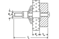 Hollewandplug Fischer HM4 x 45S met metrische schroef