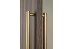 Deurgreep dubbel MOON BIG BA528-1056 L1096 aluminium geborsteld messing cava