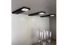 Set 2 led roeled 3W 3000K 12V zwart-centrale schakelaar - konvertor
