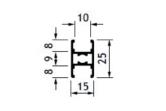 Horizontaal U-profiel centraal RC-Base 4m alu wit