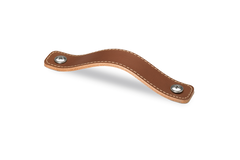 Poignée Nica, entraxe de perçages 64, L 94 mm, B 25 mm, H 3 mm, cuir brun clair