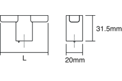 Bouton T FUSION L58 zamac mat noir