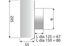 Paneir beta jalousie inox/blanc d.150mm 