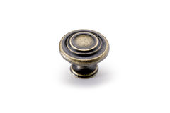 Bouton Essa, H 25 mm, ø 32 mm, aspect laiton antique