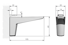 Plankdrager MOON S 4-25mm mat zwart