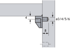 legplankdrager Safety , ø 3 mm, staal, kunststof glashelder