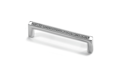 Poignée Saturnia, entraxe de perçages 128, L 140 mm, B 12 mm, H 26 mm, chromé brillant