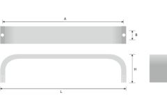 Greep SENSE BA320 L327 aluminium geborsteld zwart