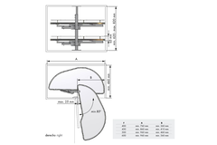 MC Line Dolphin 60cm rechts chroom/wit met dubbel dempingsysteem