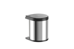 Poubelle hailo Mono inox/noir 15l 