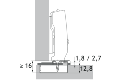Adaptateur de réduction de la profondeur de perçage, pour le schéma de perçage TH / TS, épaisseur 2.7 mm