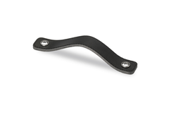 Greep Nica, boorafstand 128, L 158 mm, B 25 mm, H 3 mm, zwart leer