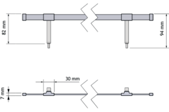 Chic line schoenrek stang antraciet l.925 h.94mm