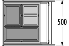 Hailo triple XL 50cm 46l (3 emmers) 18l + 2 x 13l + 18l + 2 x 13l + 1 deksel voor 13 l