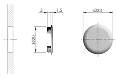 Cache d. 20mm blanche pour APC6/APC1