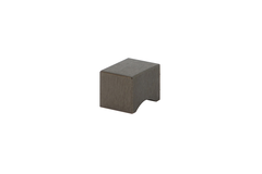 Bouton carré alu bronze foncé brossé 19*19 h=26mm 