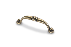 Poignée Alberta, entraxe de perçages 96, L 110 mm, B 14 mm, H 28 mm, aspect laiton antique