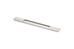 Poignée Nubia, entraxe de perçages 256, L 373 mm, B 8 mm, H 35 mm, aspect inox brossé