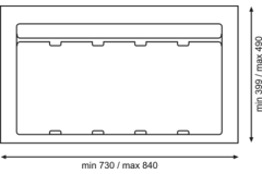 Ladeafvalsysteem 9xl line k.900mm h.207mm20 L + 20 L + 20 L + 9 L oriongrijs