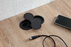 Eight noir d-nl-l 1 prise + 1 usb  