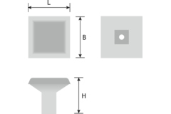 Bouton 208/26 24x24x27mm couleur fer 