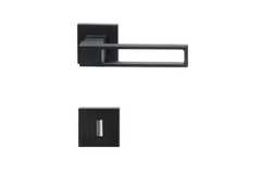 Quincalux poig porte (1 pr) 702-00 noir s/s rosace  