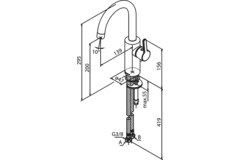 Damixa silhouet c vr wastafel medium staal