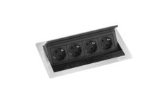 Evoline flip top push medium rvs d-nl-l 4 stopcontacten